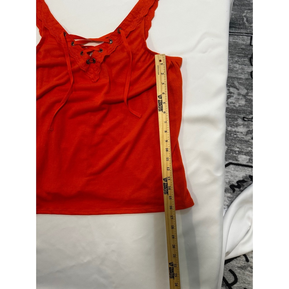 Cato Lace-Up Tank Top Sleeveless Casual Summer Blouse Orange Size L - Picture 10 of 11